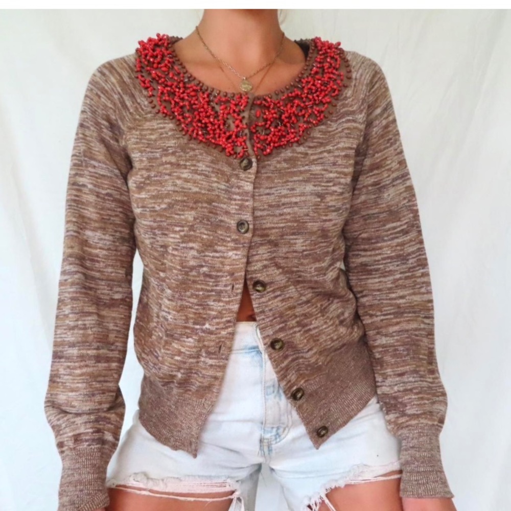 Moth for Anthropologie beaded cardigan. Never‎ worn 128 retail